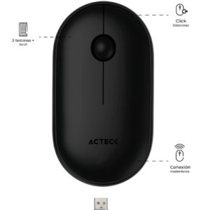 Acteck OPTIMIZE EDGE MI 460 ratón Oficina Ambidiestro RF inalámbrico Óptico 1500 DPI