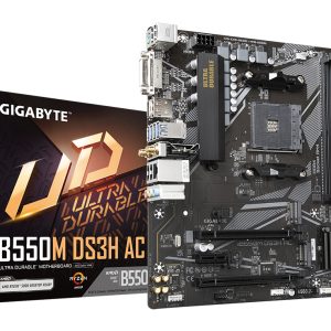 GIGABYTE B550M DS3H AC Placa base - Procesadores AMD Ryzen 5000, VRM de 5+3 fases, hasta 4733 MHz DDR4, 1xPCIe 4.0 + 1xPCIe 3.0 M.2, Wi-Fi 5, LAN 1GbE, USB 3.2 Gen 1