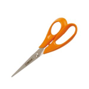 MAE MT-7 tijera de escritorio o manualidades Corte recto Naranja, Acero inoxidable