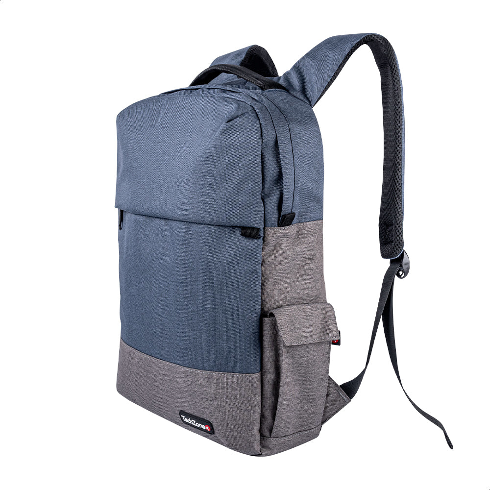 TechZone TZ21LBP07-B mochila Mochila casual Azul, Gris Nylon, Poliéster
