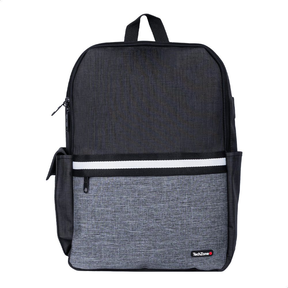 TechZone TZ21LBP01-A mochila Mochila casual Negro, Gris Nylon, Poliéster