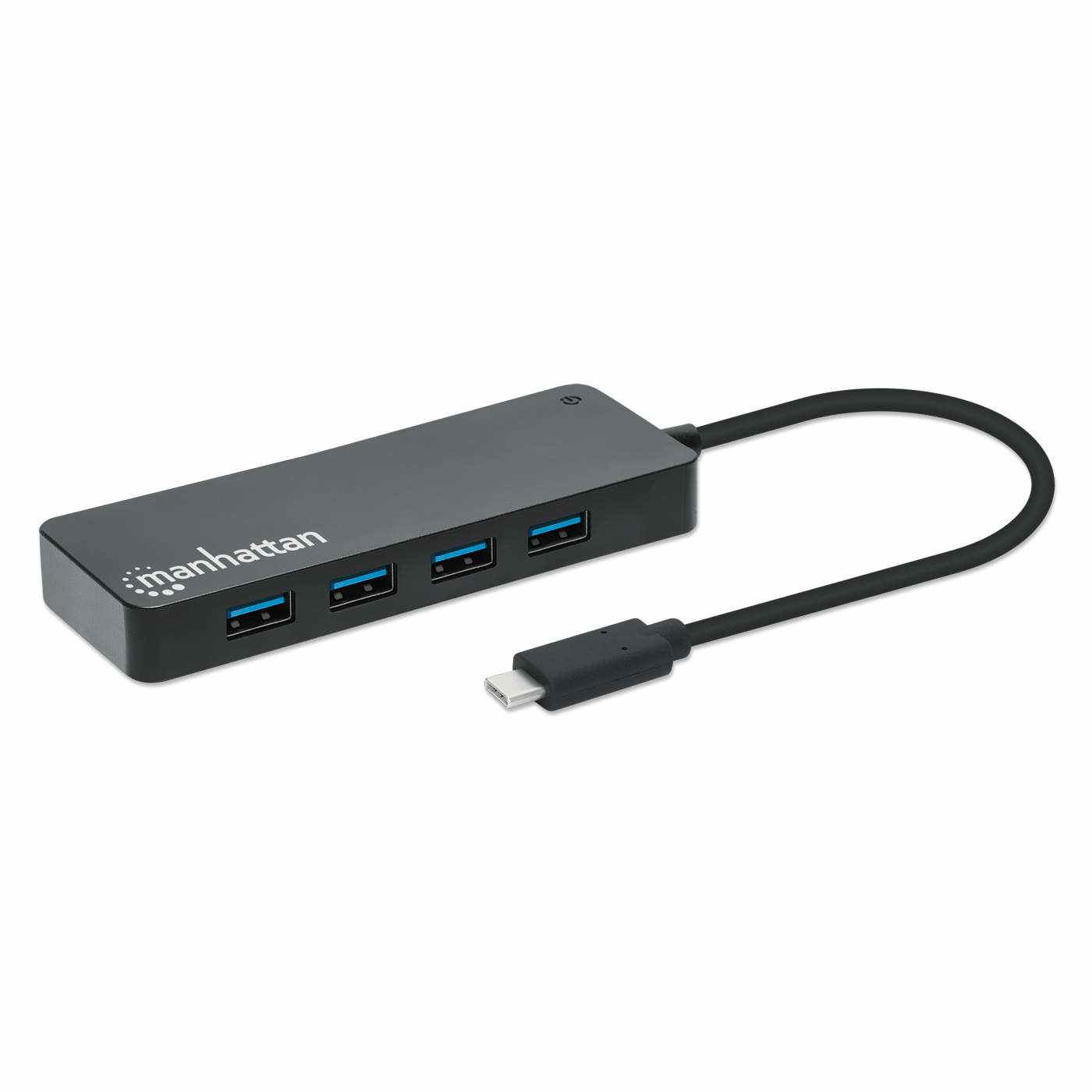 Manhattan 168410 nodo concentrador USB Tipo C 5000 Mbit/s Negro