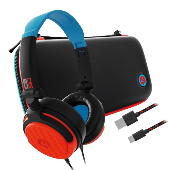 4Gamers SWL-50-4G audífono y auriculare Auriculares Alámbrico Diadema Juego USB Tipo C Negro, Azul, Rojo