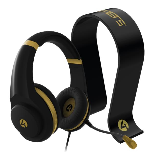 4Gamers XP-GOLDR-BLK-4G audífono y auriculare Auriculares Alámbrico Diadema Juego Negro, Oro