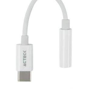 Acteck Shift Plus AA405 cable de audio 0.11 m 3,5mm USB Tipo C Blanco