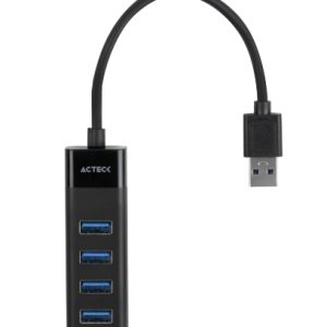 Acteck PORT X 3 DH425 Alámbrico USB 3.2 Gen 1 (3.1 Gen 1) Type-A Negro