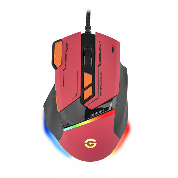 Getttech GPM-RGBWR-G1-RD ratón Juego Diestro USB tipo A 7200 DPI
