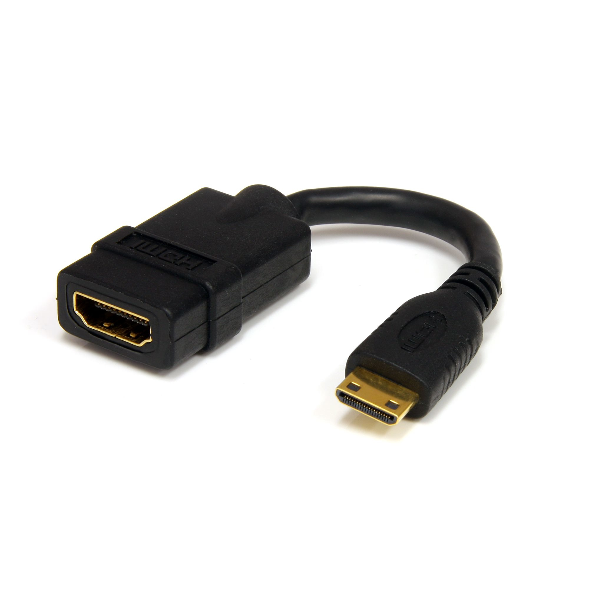 StarTech.com Adaptador de 12.5cm Mini HDMI a HDMI - HDMI de Alta Velocidad 4K - Convertidor 4K 30Hz Ultra HD - HDMI 1.4 - Conectores Chapados en Oro - Mini HDMI UHD 4K - Negro