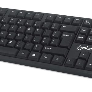 Manhattan 179324 teclado Oficina USB QWERTY Inglés Negro