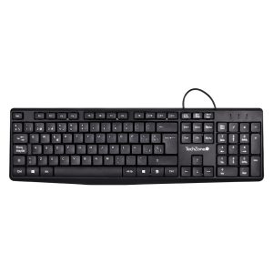 TechZone Alámbrico teclado Universal USB QWERTY Negro