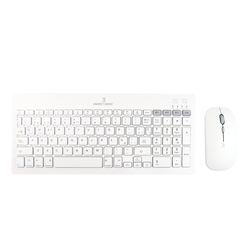 Perfect Choice PC-201380 teclado Ratón incluido Universal RF inalámbrico + bluetooth Blanco