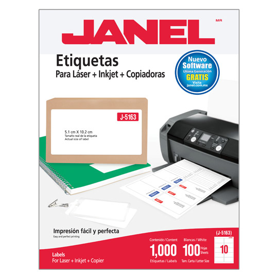 Janel 1095163101 etiqueta de impresora Blanco