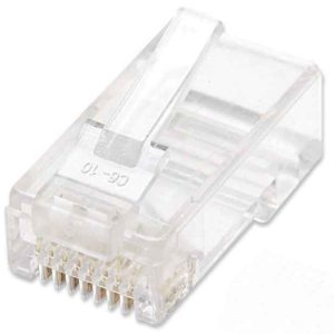 Intellinet PLUG RJ45 CAT5E SOLIDO UTP BOTE 100 PZAS ORO 15-MICRAS
