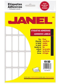 Janel 1001950100 etiqueta autoadhesiva Blanco