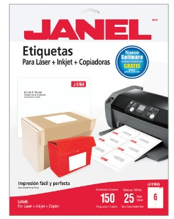 Janel 1085164101 etiqueta autoadhesiva Blanco