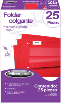 Acco P3633 archivador colgante Rojo 25 pieza(s)