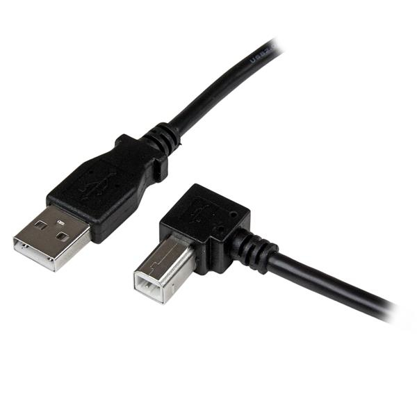 StarTech.com Cable Adaptador USB de 1m para Impresora Acodado - 1x USB A Macho - 1x USB B Macho en Ángulo Derecho