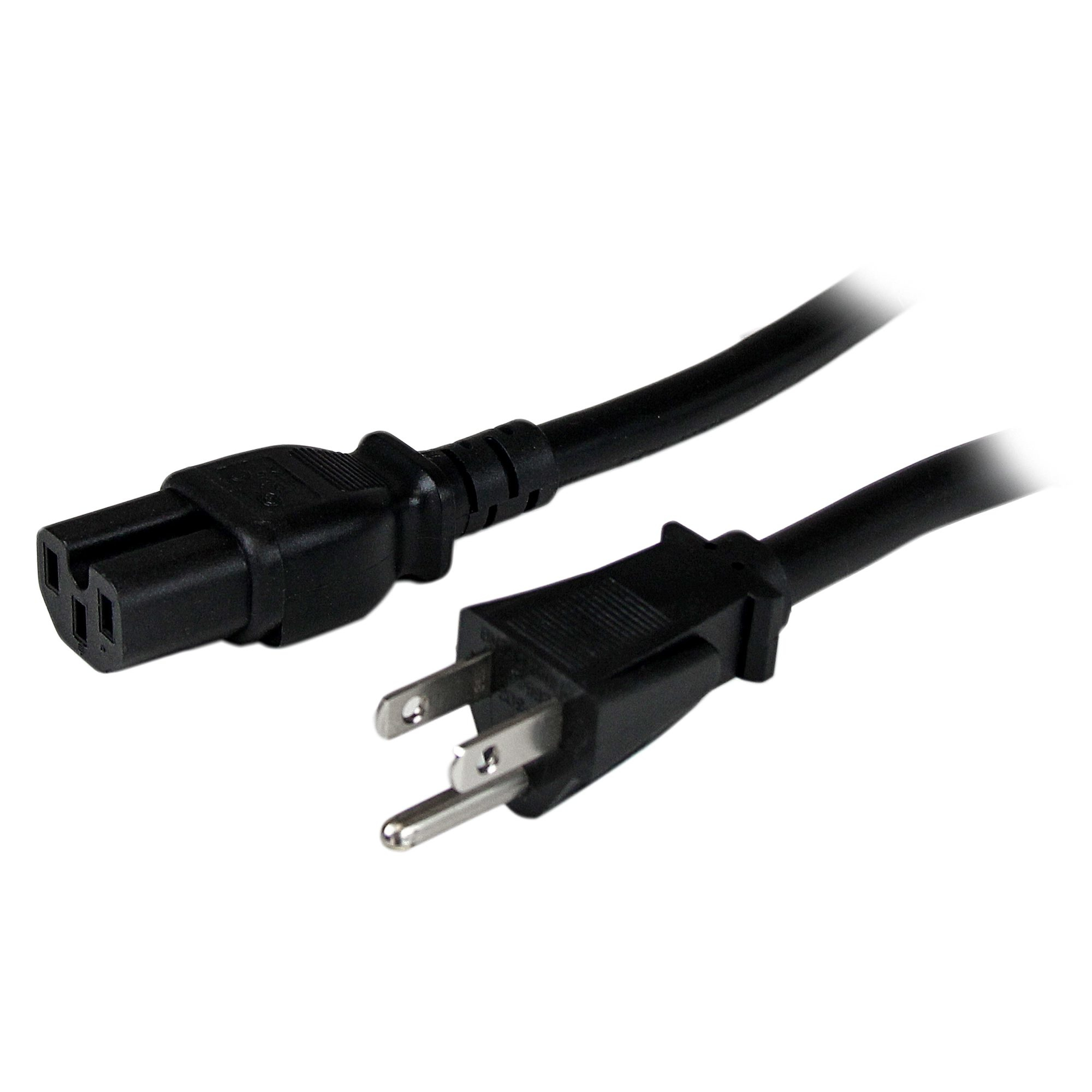 StarTech.com Cable de 2.4m 14AWG de Alimentación Poder Aterrizado para Computadora PC NEMA5-15P a C15 con Tierra