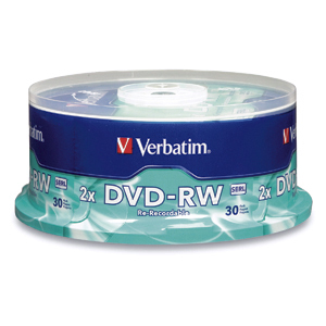 Verbatim DVD-RW 4.7GB 2X Branded 30pk Spindle 30 pieza(s)
