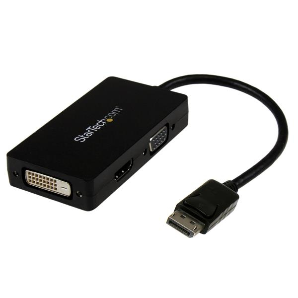 StarTech.com Adaptador DisplayPort a VGA DVI o HDMI - Convertidor A/V 3 en 1 para viajes - 1080p - 1920x1200