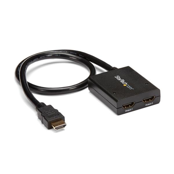 StarTech.com Divisor de Video HDMI de 2 Puertos - Splitter HDMI 4k 30Hz de 2x1 Alimentado por USB
