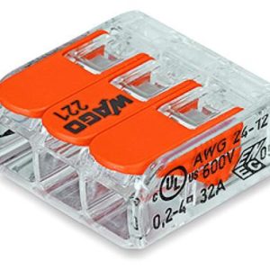 Wago 221-413 bloque de terminales 1P Naranja, Transparente