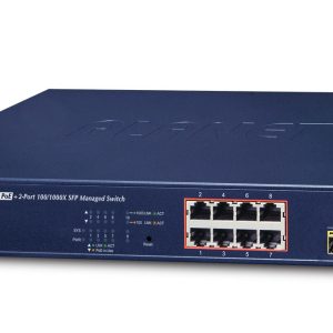 PLANET GS-4210-8P2S dispositivo de redes Gestionado Gigabit Ethernet (10/100/1000) Energía sobre Ethernet (PoE) 1U Azul