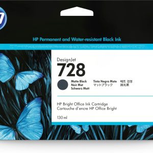 HP Cartucho de tinta DesignJet 728 negro mate de 130 ml