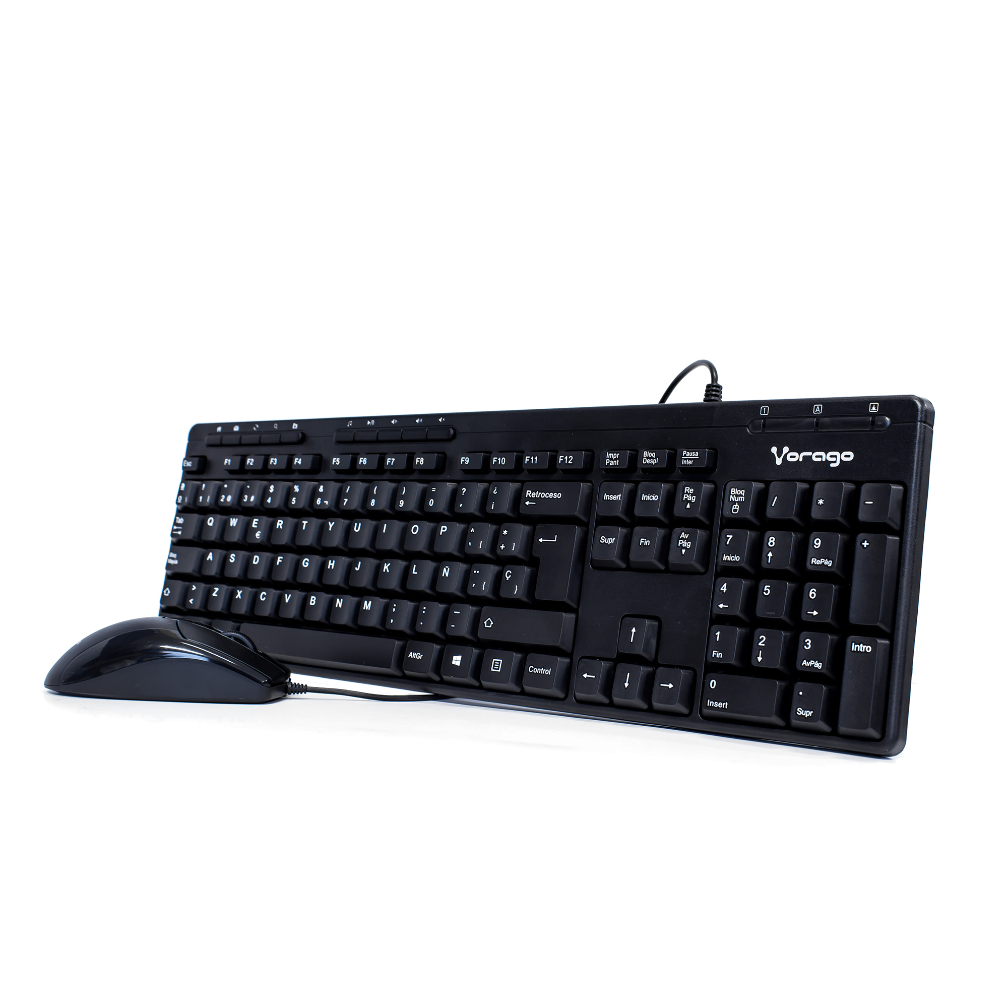 Vorago KM-105 teclado Ratón incluido Universal USB QWERTY Español Negro