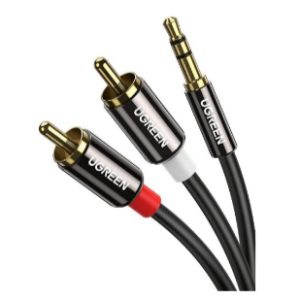 Ugreen 60836 cable de audio 10 m 3,5mm 2 x RCA Negro, Oro