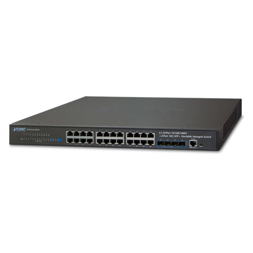 PLANET SGS-6341-24T4X dispositivo de redes Gestionado L3 Gigabit Ethernet (10/100/1000) 1U Negro