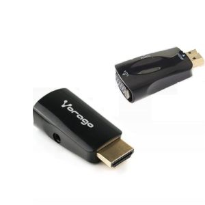 Vorago ADP-208 cambiadores de género de cables HDMI VGA + audio (3.5mm) Negro