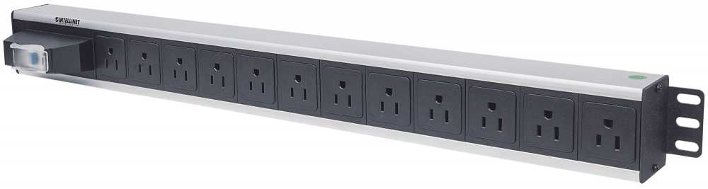 Intellinet Barra multicontactos vertical con 12 salidas - Contactos tipo NEMA