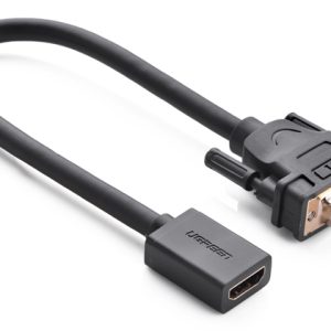 Ugreen 20118 adaptador de cable de vídeo DVI-D HDMI Negro, Oro