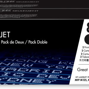 HP Pack de ahorro de 2 cartuchos de tóner original 83A LaserJet negro