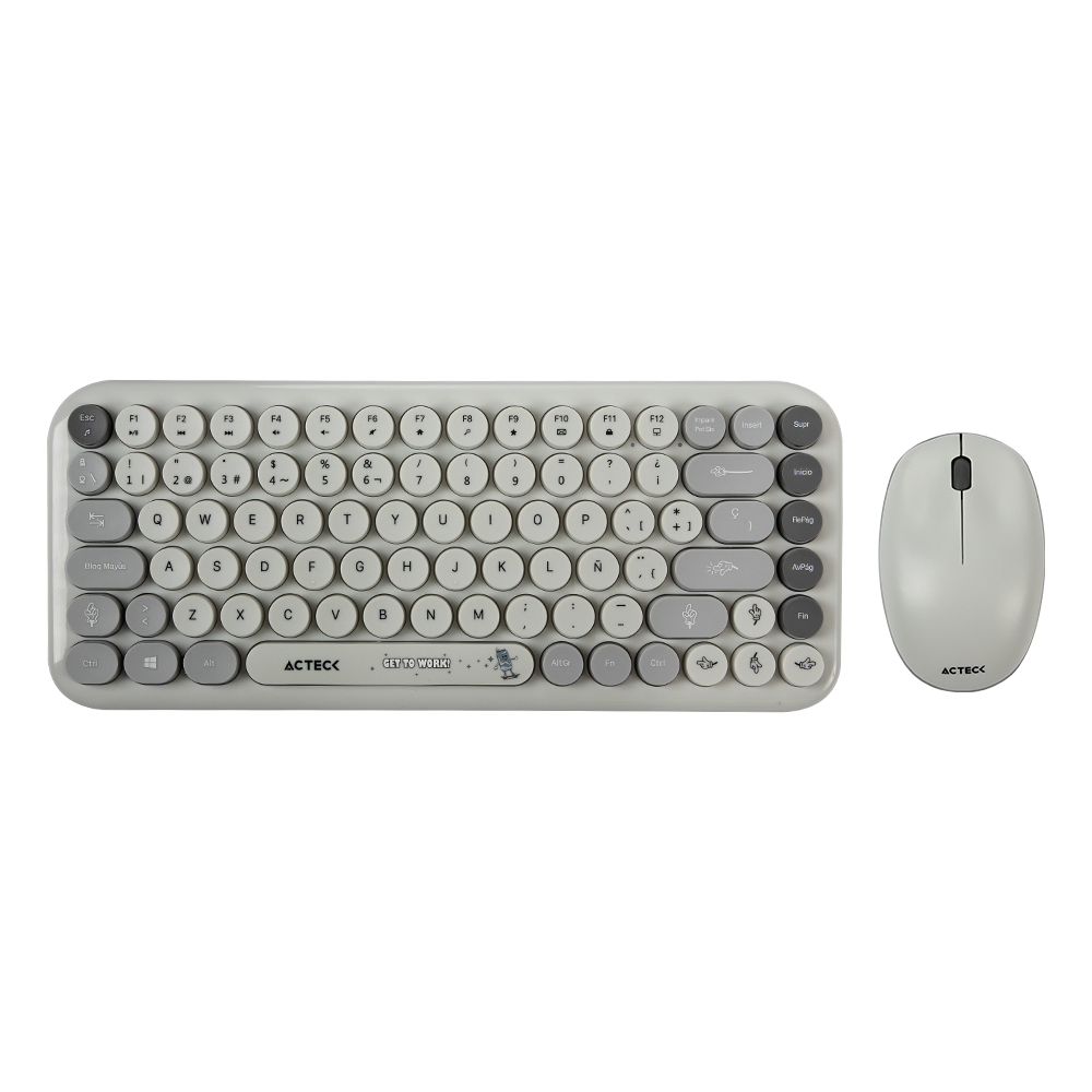 Acteck Creator Chic K-Colors MK480 teclado Ratón incluido Universal RF inalámbrico QWERTY Español Gris