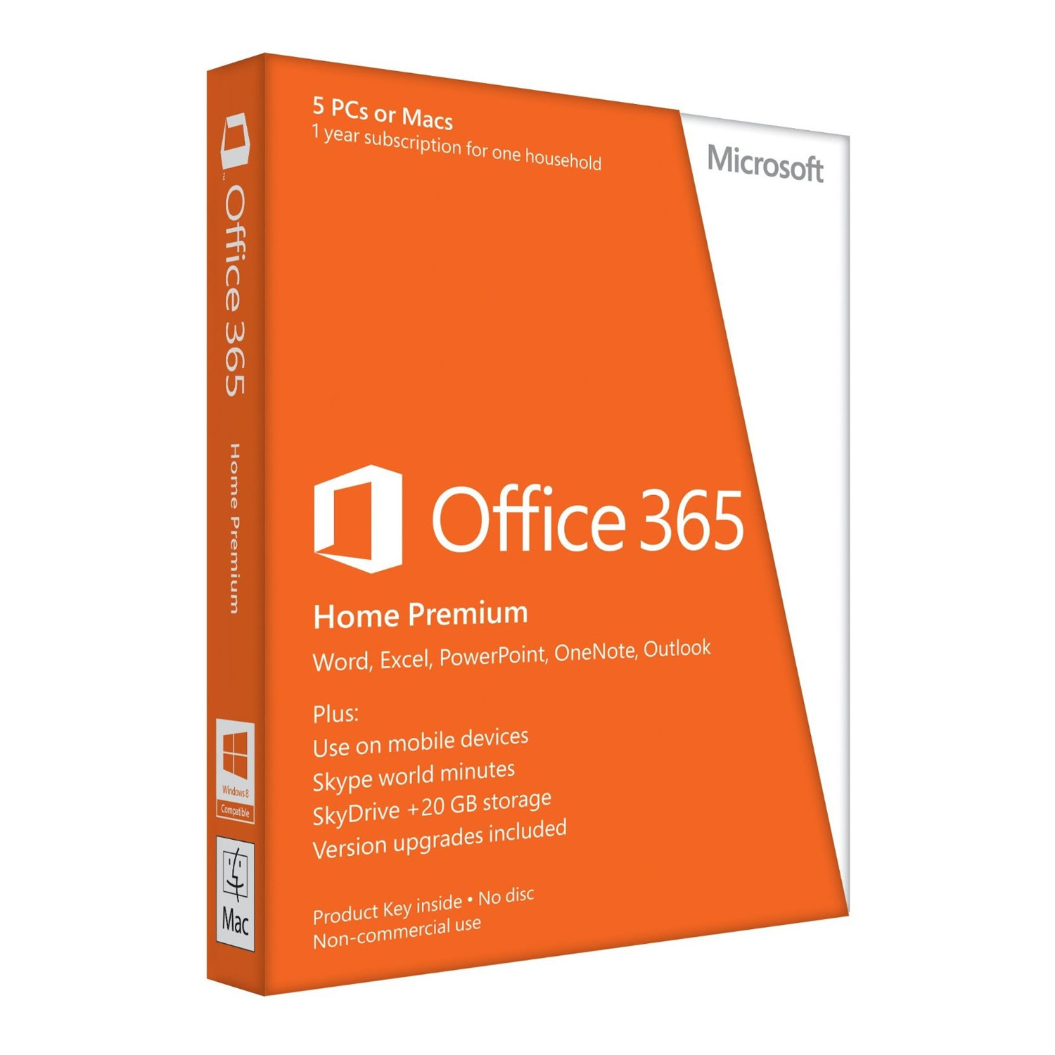 Microsoft Office 365 Home Premium 5 licencia(s) Descarga electrónica de software (ESD) Plurilingüe 1 Año(s)