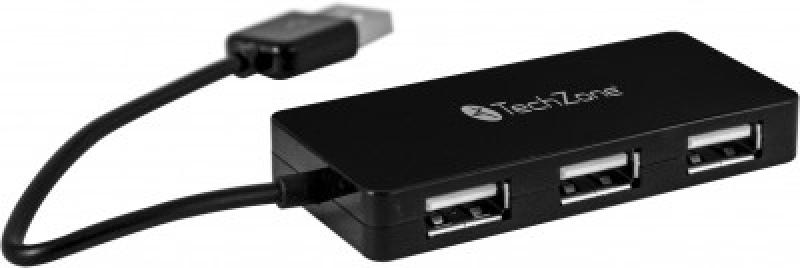 TechZone TZ17HUB02 nodo concentrador USB 2.0 Negro