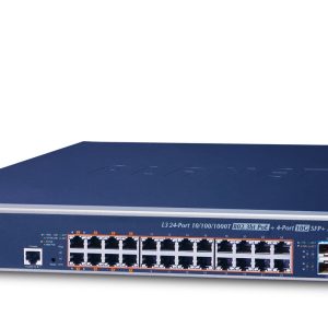 PLANET GS-5220-24UPL4XVR dispositivo de redes Gestionado L3 Gigabit Ethernet (10/100/1000) Energía sobre Ethernet (PoE) 1.25U Azul