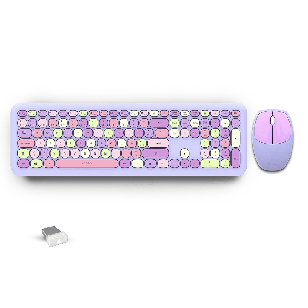 Acteck Chic Colors MK475 teclado Ratón incluido Hogar USB Multicolor
