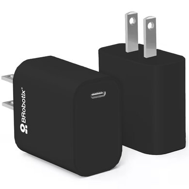 BRobotix CARGADOR 20W CARGA RÁPIDA USB-TIPO C V3.0 NEGRO