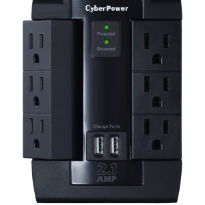 CyberPower P600WSURC1 supresor de picos Negro 6 salidas AC 125 V