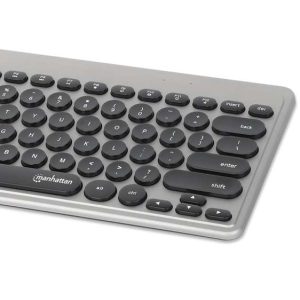 Manhattan 180795 teclado Ratón incluido Universal RF inalámbrico QWERTY Negro, Plata
