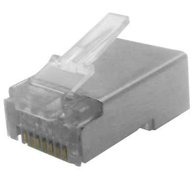 BRobotix 174090 conector RJ-45 Metálico, Transparente