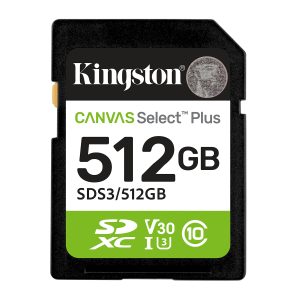 Kingston Technology 512 GB SDXC Canvas Select Plus Gen3 150 MB/s C10 UHS-I U3 V30