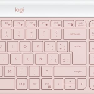 Logitech MK470 Slim Combo teclado Ratón incluido Oficina RF inalámbrico QWERTY Español Rosa