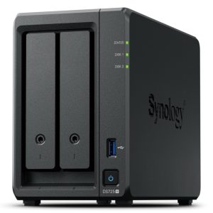 Synology DiskStation DS725+ servidor de almacenamiento NAS Ryzen Embedded R1600 4 GB DDR4 0 TB Negro