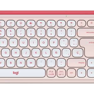 Logitech 920-013053 teclado Ratón incluido Universal Bluetooth QWERTY Español Rosa, Blanco