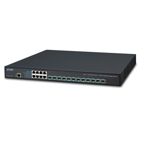 PLANET XGS-6350-12X8TR dispositivo de redes Gestionado L3 Gigabit Ethernet (10/100/1000) 1U Negro