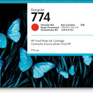HP Cartucho de tinta DesignJet 774 de 775 ml, rojo cromático